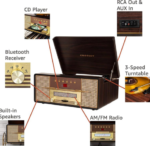 CR7016A-MA4 – Crosley Rhapsody Mahogany Entertainment Center record player - Image 2