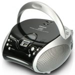 LENCO SCD-24 BLACK/SILVER - Portable Stereo FM Radio with CD player