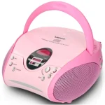LENCO SCD-24 PINK - Portable Stereo FM Radio with CD player
