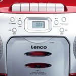 LENCO SCD-420RD - Portable FM Radio CD- Cassette Player | Red/Silver - Image 4