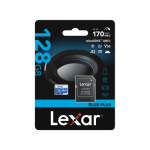 LEXAR 128GB Blue Plus microSDHC UHS I inc SD adapter 100MB/s