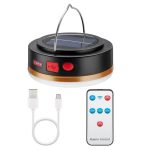 Goobay LED Solar Camping Lamp with IR Remote Control, Energy Class A,5 Light Modes, Solar Powered