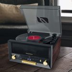 Muse Turntable Micro System, USB Port, 20W – Black - Image 3