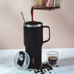 042115 - TRAVEL TUMBLER XL DW SS BLACK 880ML - Image 2