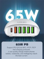 600290 - LD 65W DESKTOP 6 PORT CHARGER - Image 2