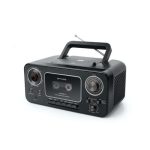 Muse FM Radio With CD Player and Cassette Recorder, Black