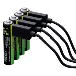 LoopEnergy 8 Pack AAA Lithium Ion(Li-Ion) USB-C Rechargeable Battery Pack,Cable Included.(12)